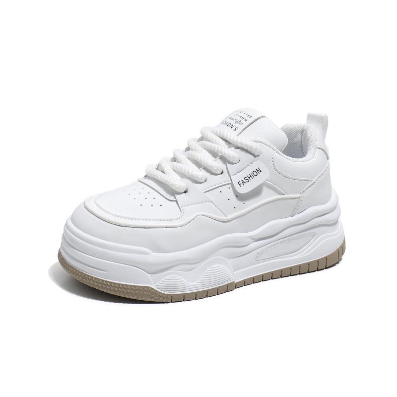 Белые туфли для женщин, новые весенние студенческие универсальные повседневные туфли, модные кроссовки с толстой подошвой