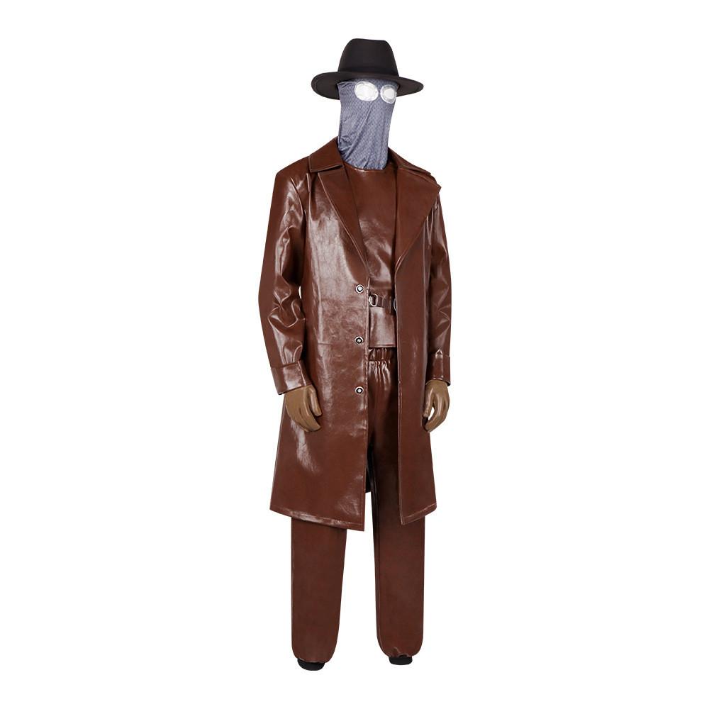 Spider Man Noir Cosplay Suit With Pu Leather For Conventions