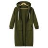 Women's Fall and Winter Warm Long Zipper Jacket Hooded Casual Cardigan Thickened Casual Hooded Sportswear