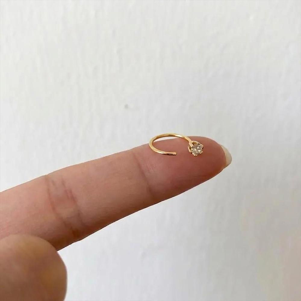 CANNER 1 шт. Серьга-кольцо для мочки уха, хряща tragus S925 Стерлинговое серебро, Пряжка для женщин, Пирсинг, Серьга-обруч с цирконом