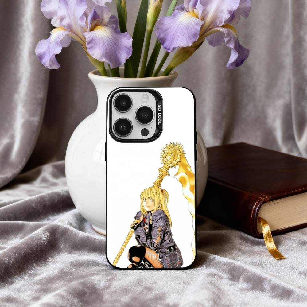 Чехол для телефона M-Misa D-Death-H N-Note-E для iPhone 17, 16, 15, 14, 13, 12, 11 Plus, Pro Max Черный Конфетный Посеребренный Чехол
