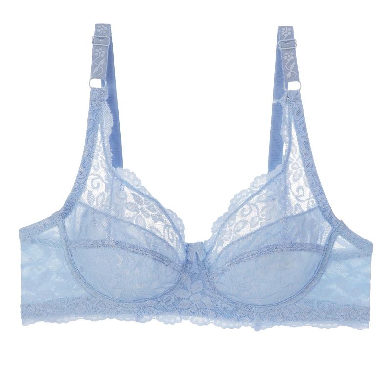 Delicate Lace Plus Size Push Up Bra Breathable Ultra-thin Lining Sponge-free Bra for Women 36-44 BC Cup Have Steel Ring