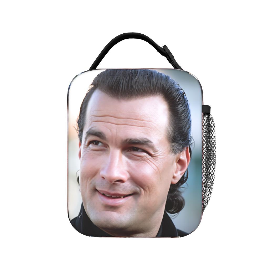 Steven Seagal Lunch Bag For Unisex Office Graphic Lunch Box Fashion Oxford Tote Food Bags