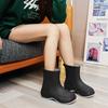 Women's Outdoor Fashionable Anti Slip Waterproof Thickened And Wear Resistant Short Tube Rain Shoes Rubber Shoes