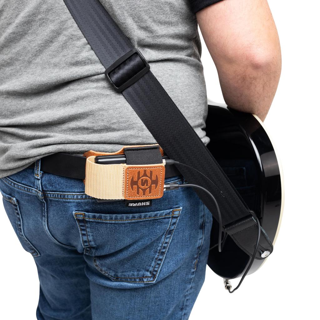 Shure by Gator Wireless Transmitter Pouch Leather Nylon Tan & SH-BODYPACK-PTN-L []