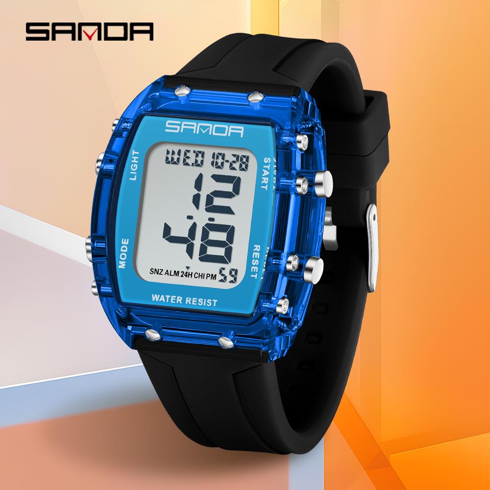 SANDA New 2175 Fashion Student Electronic Watch Sports Multi Functional Waterproof LED Student Electronic Digital Timing Watch
