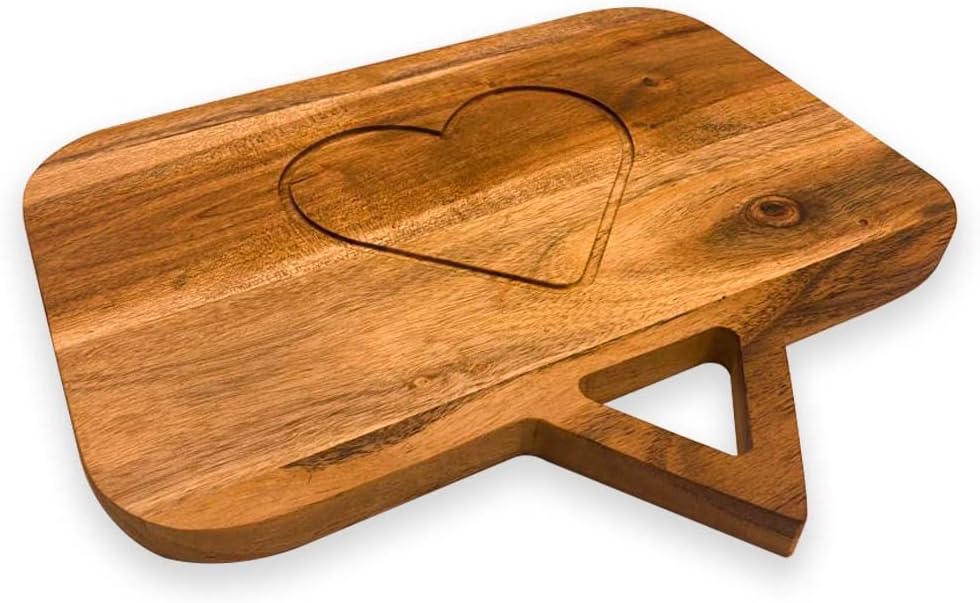 Valentine's Day Gift Organic Acacia Kitchen Cutting Chopping Charcuterie Board Platter Butcher Block for Cheese and Vegetables