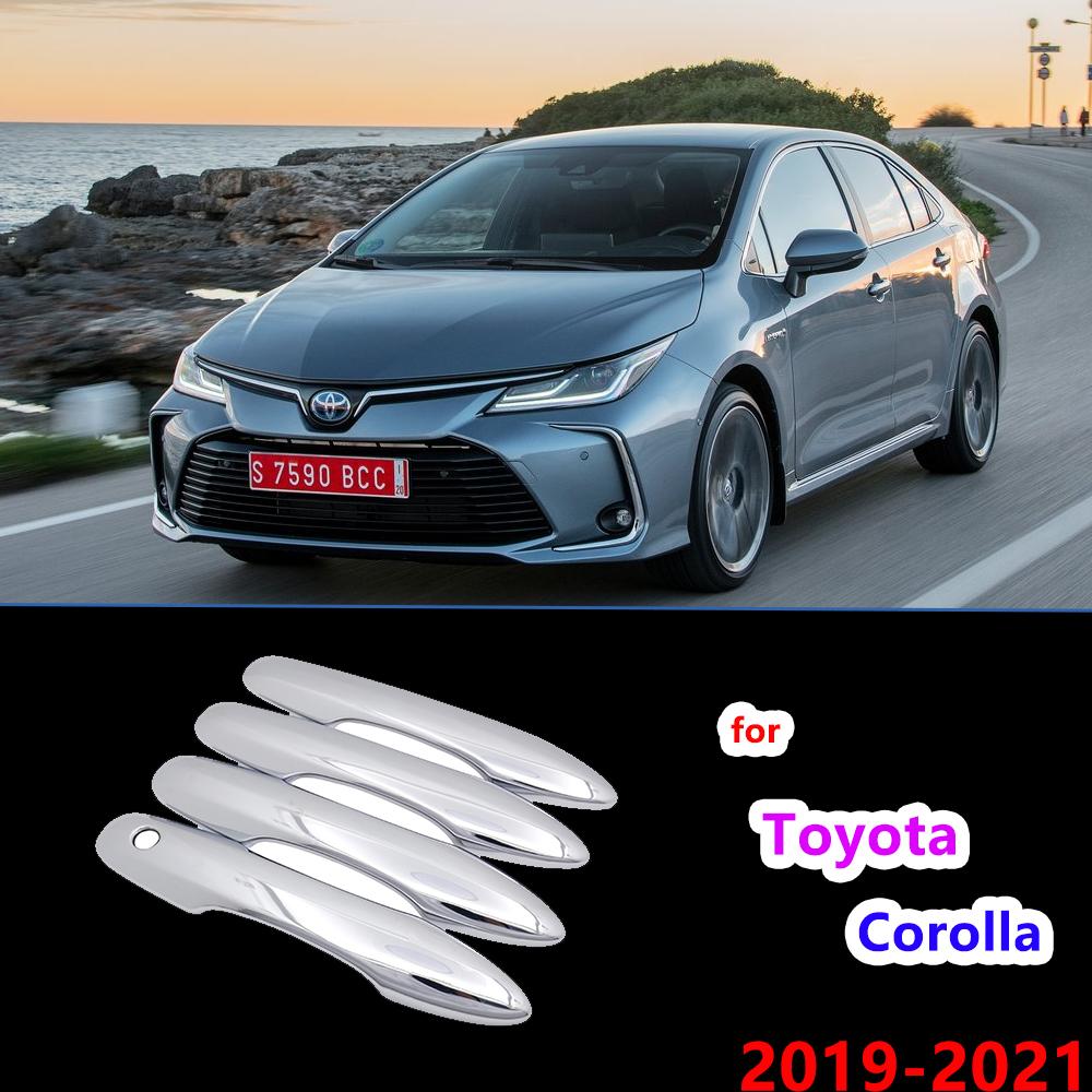 Хромированные ручки, накладка для Toyota Corolla Auris E210, автомобильные аксессуары, наклейки, автостайлинг, ручка