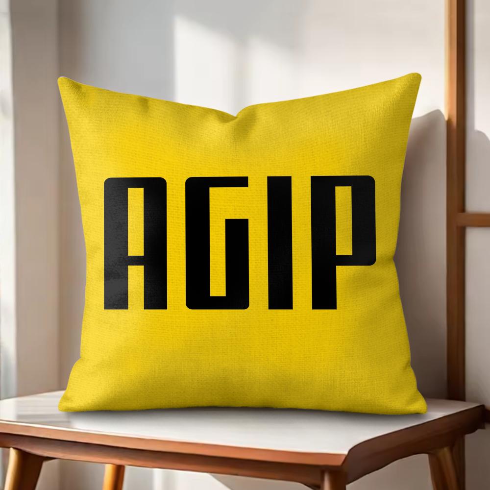 Крутая наволочка с логотипом AAgip Натуральный лен Органическая ткань Двусторонняя печать Подушки для дивана Домашний декор