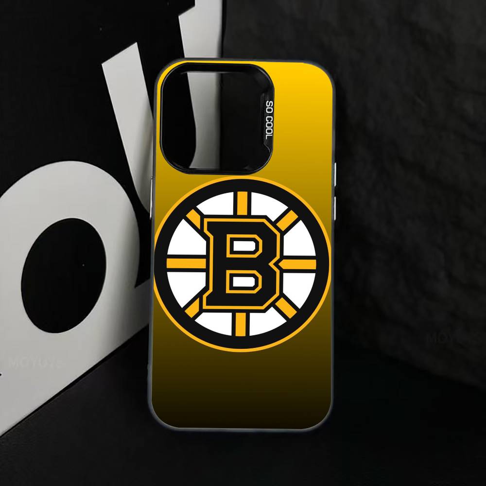 cool B-Bos-ton-B-Bru-ins Phone Case For iPhone 17,16,15,14,13,12,11 Plus,Pro Max,XS,Colored Silver Plated Inside Cover