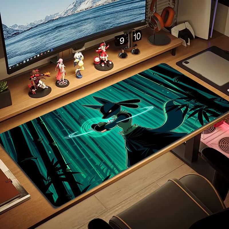 Lucario Print Cushion Non-slip Laptop Tablet Big Mousepad XXL Mat Mini PC Playmat With Lock edge
