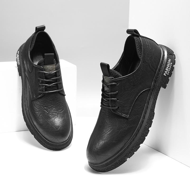 FashionLeather Мужская повседневная обувь на шнуровке, модные роскошные мужские оксфорды, обувь для отдыха в британском стиле, черная мужская обувь для отдыха