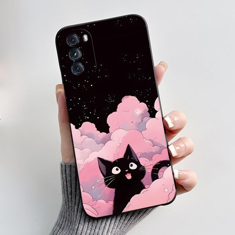 For Motorola Moto G 2022 Case XT2213 Soft Cover Cute Love Rabbit Funny Cartoon Black Silicone Phone Case For Moto G 2022 Casing
