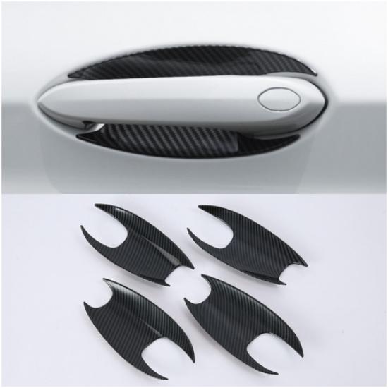 ABS Carbon Fiber Door Handle Bowl Cup Lid Cover Trim For 2018-2024 BMW X3 G01