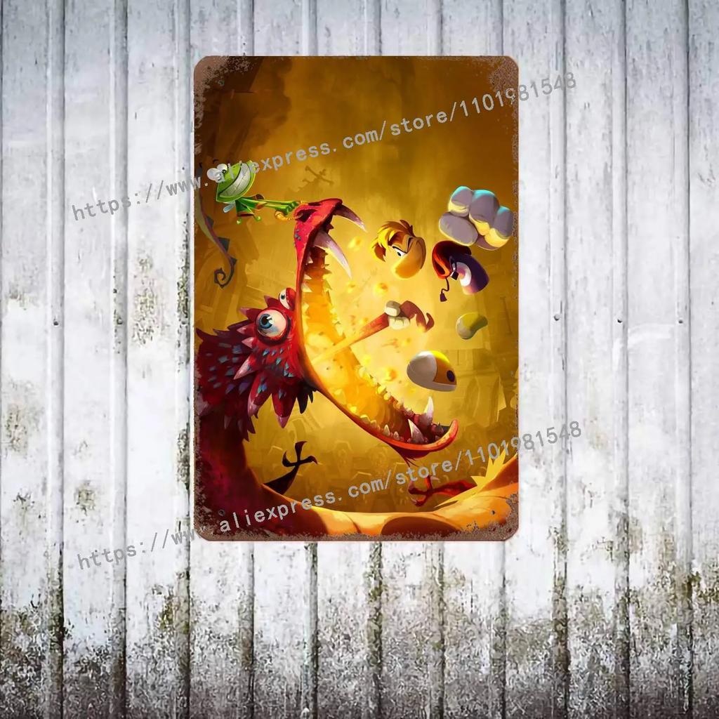 Rayman Legends Definitive Edition Постер Винтажная Жестяная Табличка Металлическая Табличка Декоративная Табличка для Паба Бара Мужской Пещеры Клуба Украшение Стен