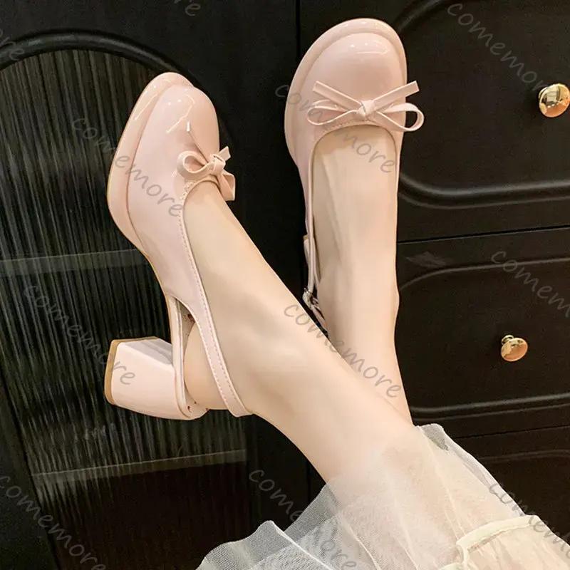 Comemore Women's High-heel Sandals Thick Heel Butterfly-knot Women Sandales Summer Ladies Outdoor Gladiator Sandalias