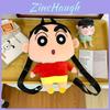 Плюшевый мультяшный рюкзак Crayon Shinchan на молнии для повседневного использования для девочек и подростков