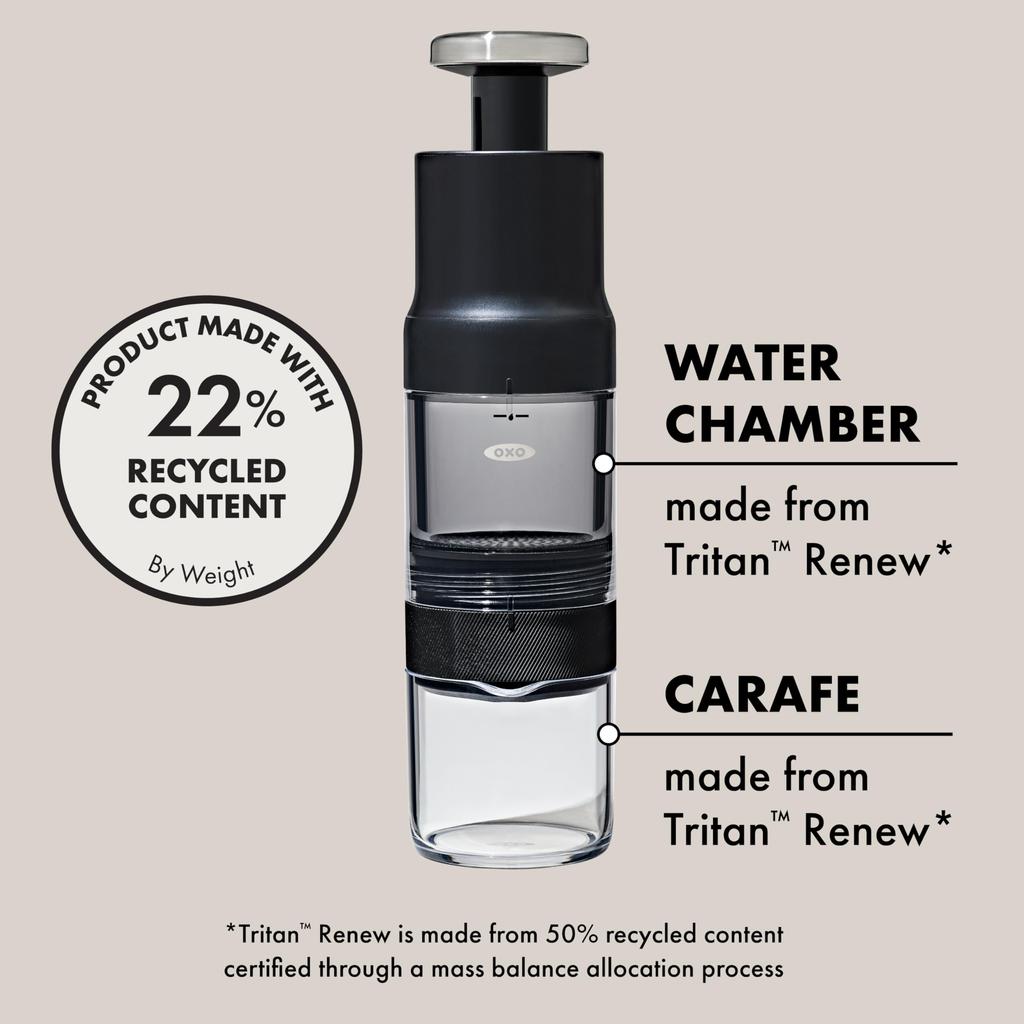 OXO Quick ConcentrateMaker — легкий и портативный прибор, который готовит 4 чашки за раз за 5 минут