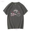 Womens T Shirt I Am 59 Plus 1 Middle Finger 60th Birthday 60 Years Old long or short sleeves vintage Washed Stretched