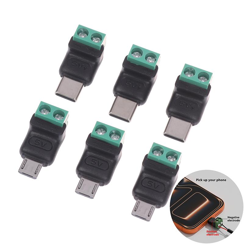 1/3 шт. USB-C адаптер, штекер, 2 контакта, без пайки, электрооборудование, безпаечные разъемы для промышленного, научного ремонта, зарядки