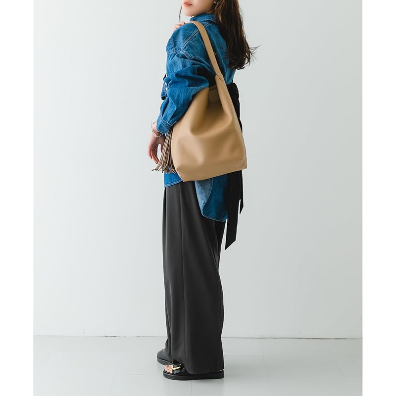 [Rodesco] сумка-тоут Простая сумка-тоут с одной ручкой и кисточкой для женщин XX46-2AW2505 БЕЖЕВЫЙ one