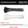 1000 PCS Self-locking Cable Tie,Nylon Tie,Zip Ties White/Black Plastic Strong Snap High Temperature Resistant Twine Tie Wire Tie