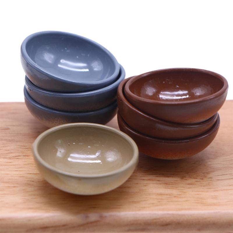 5Pcs 1:12 Dollhouse Miniature Fruit Bowl Salad Bowl Soup Plate Mini Cutlery Kitchen Tableware Decor Toy Doll House Accessories