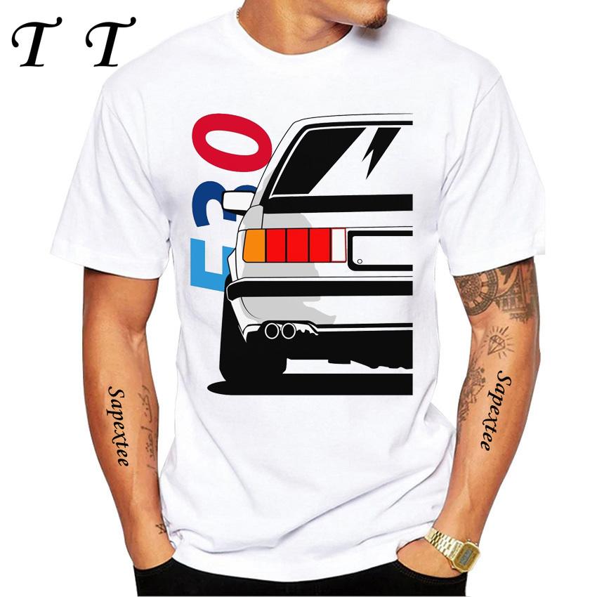 E90 Low Style Skull Driver TShirt New Summer Men Short Sleeve Legend E34 Car Art Tshirts Boy Casual White Tees
