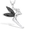 [B6407] - Silver Pendant 'Tinker Bell' Silver-plated Black (rhodium-plated) - 20x27 Mm