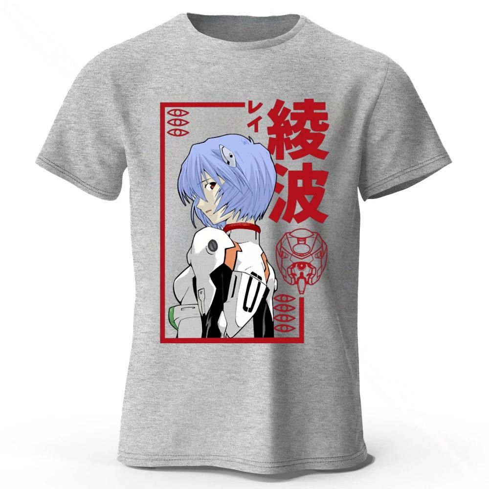 Аниме Neon Genesis Evangelion Rei Мемориальное издание Чистый хлопок Короткий рукав Мужчины Женщины Повседневная Свободная Удобная Спортивная Футболка