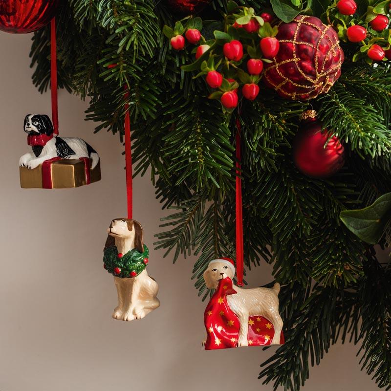 Set of 3 Christmas ornaments Nostalgic Dogs Ornaments Villeroy & Boch