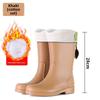 Women's 2025 Thick-Soled High-Top Plus Velvet Waterproof Rain Boots - Fashionable Non-Slip Outdoor Footwear
