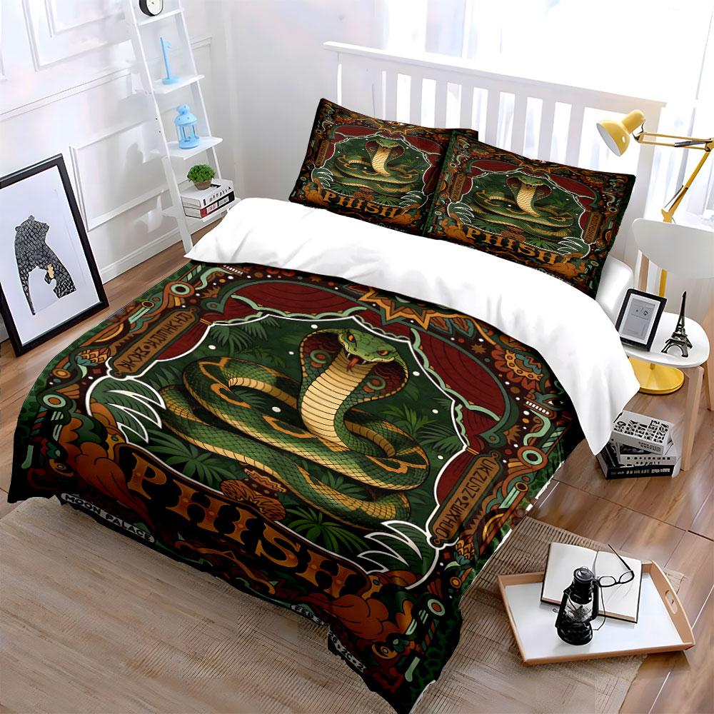 Coiled cobra with foliage. Bedding sets Duvet cover sets Duvet covers Pillowcases(1 * Duvet Cover 2 * Pillowcases without duvet insert)