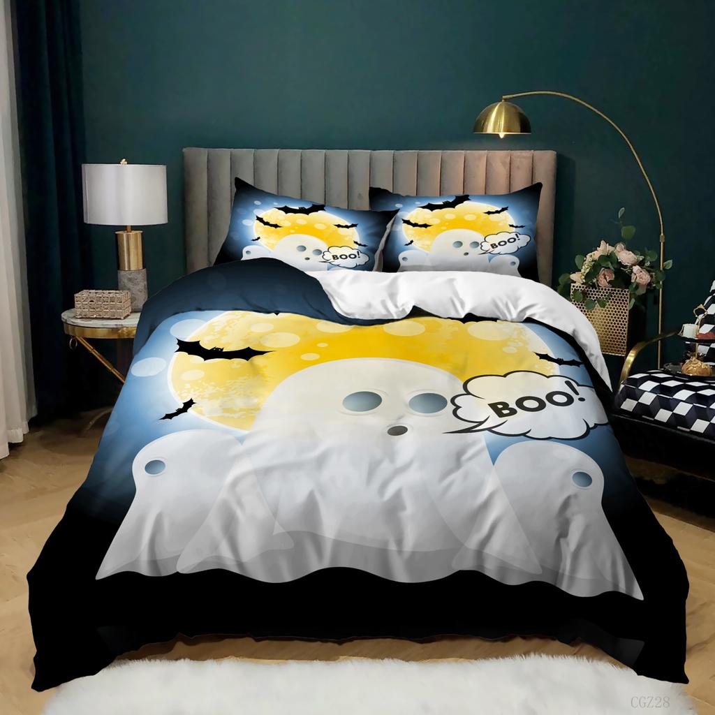 Hot-Selling Holiday Halloween Three-Piece Digital Printing Quilt Cover Bedding