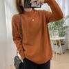 Women Mock Neck Pullovers Sweater High Quality Oversized Jumper Split Fall Winter Clothes Beige Purple Green 8 Colors C-232