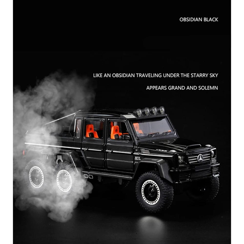 1/20 BENZ G65 G63 6*6 Модель автомобиля из сплава с большими шинами Литая металлическая игрушка Внедорожники Модель автомобиля Звуковая и световая симуляция Детский подарок