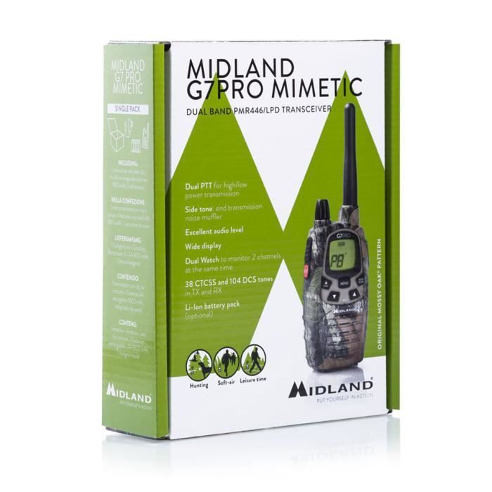 MIDLAND G7 Pro version Camouflage Talkie Walkie vendu à l'Unité