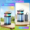 Solar Bug Zapper Lamp Indoor/Outdoor,Physical Electric Insect Repellent,Special for Restaurant & Courtyard Outdoor Use,2-in-1 Colorful Ambient Light