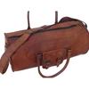 Men's Brown Vintage Genuine Goat Leather Travel Luggage Duffle Gym Bags Tote Ne