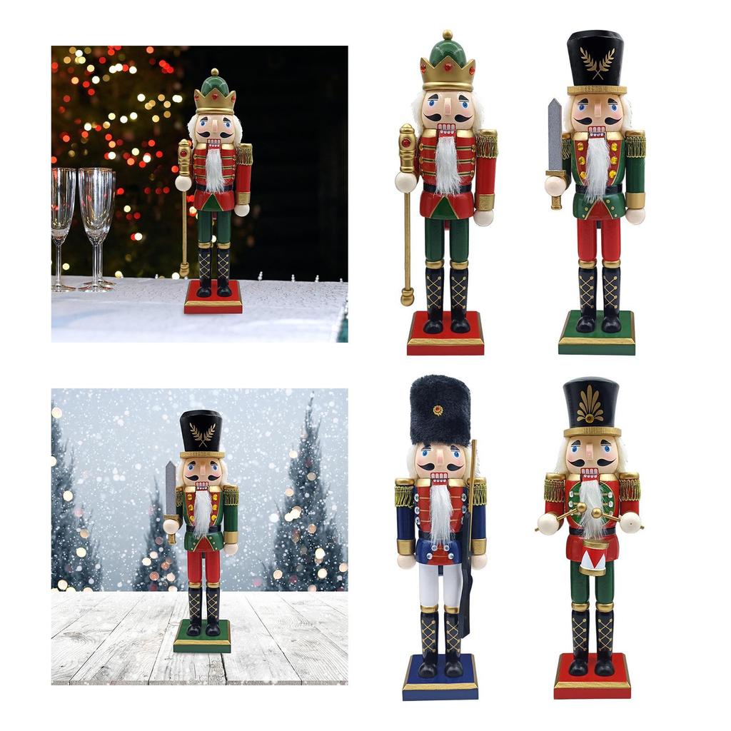 Wooden Nutcracker Ornament Christmas Decoration for Party Holidays Festive