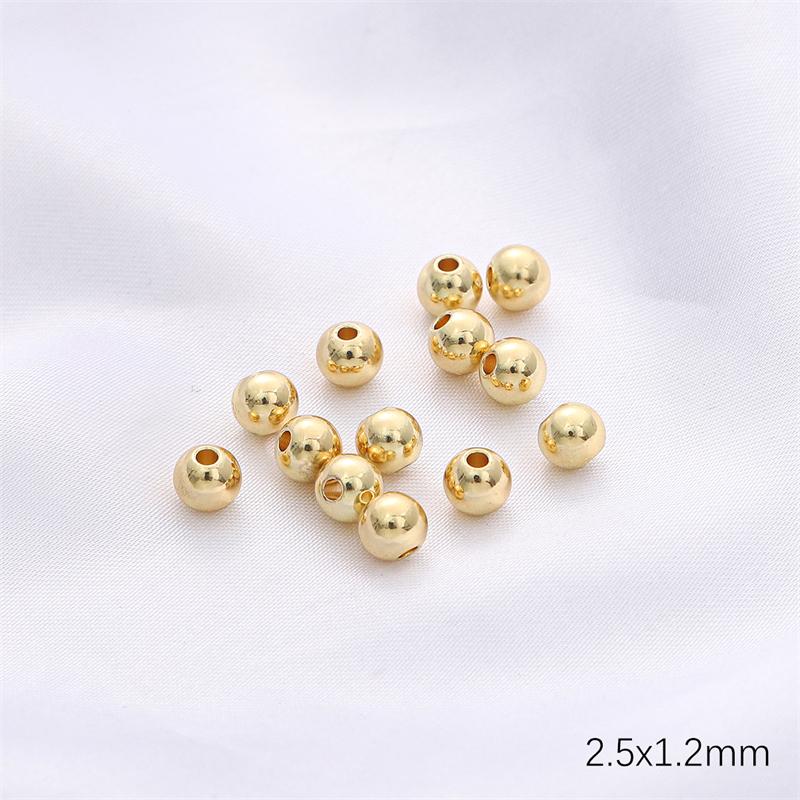 50-100 шт. Медные шарообразные бусины, Точеные проставки для DIY Ожерелья Браслета Украшений