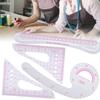 4pcs Multifunction Pattern Ruler Plastic Drafting Tool Durable Curve Ruler  Clothing Design
