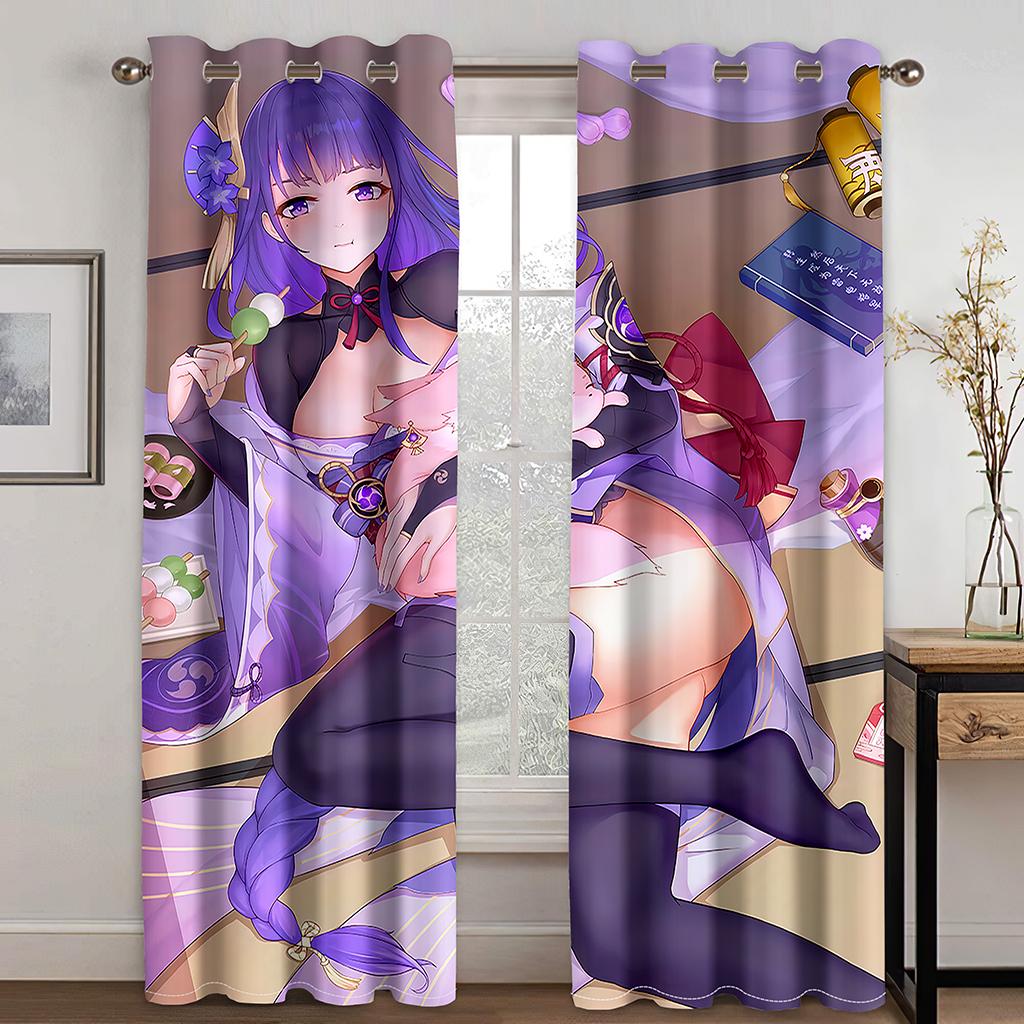 3D сексуальные занавески с героями мультфильмов, занавески с игровыми персонажами, 2 панели, занавески для комнаты для мальчиков и девочек, спальня, гостиная, декор для гостиной
