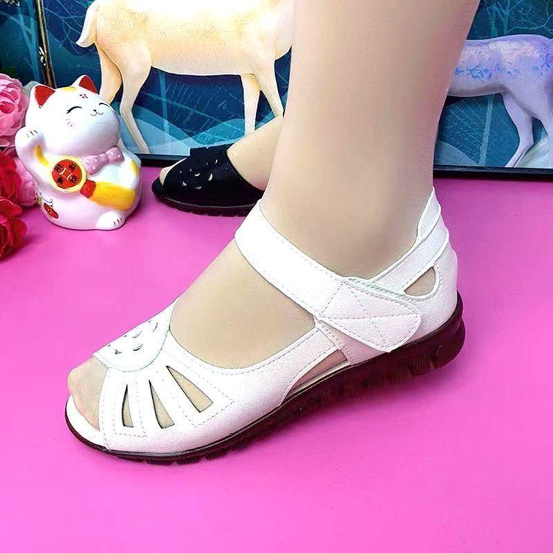 Модные трендовые сандалии с открытым носком 2024 лето новые удобные на плоской подошве универсальные повседневные женские туфли с низким верхом zapatos mujer платформа