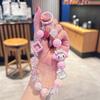 Sanrio Hello Kitty Melody Kuromi Cinnamoroll Цепочка для телефона Подвеска для камеры Нарисованный вручную Бисером Кавайный Браслет Брелок
