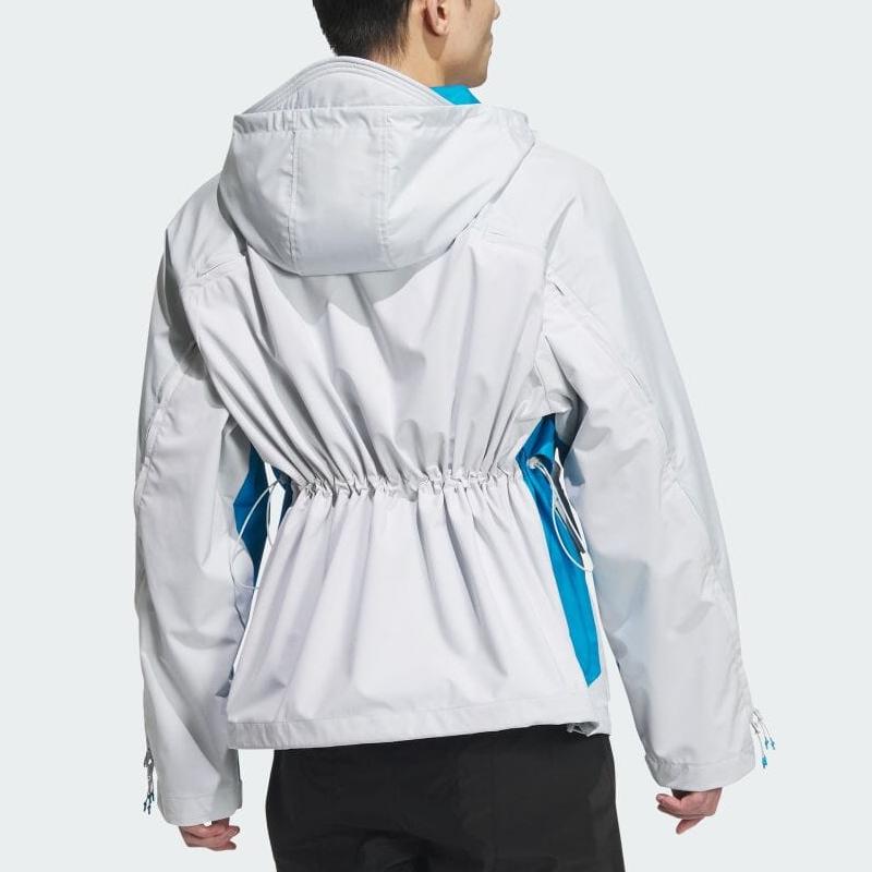 adidas Originals X Ordinary People Collaboration FW24 Модная свободная водонепроницаемая куртка с капюшоном Мужская куртка прозрачно-серого цвета JN5824