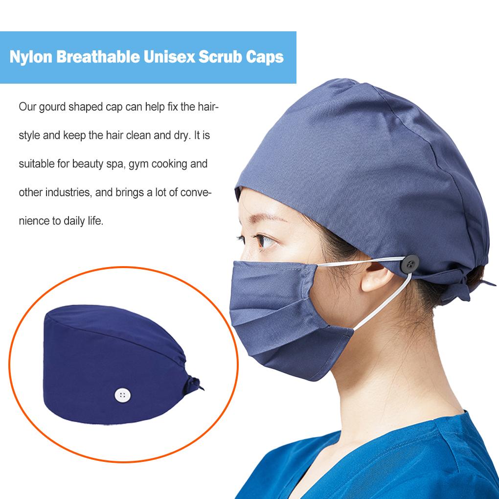 Шапочки-скрабы Дышащая Однотонная Шапка Регулируемая Салон Красоты Тыквообразная Шапочка для Ухода Встроенная Потовпитывающая Лента Аптека
