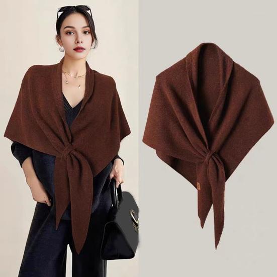 Women Knitted Shawl Wrap Striped Print Cardigan Cape Wool Cashmere Scarf Comfortable Ladies Accessory