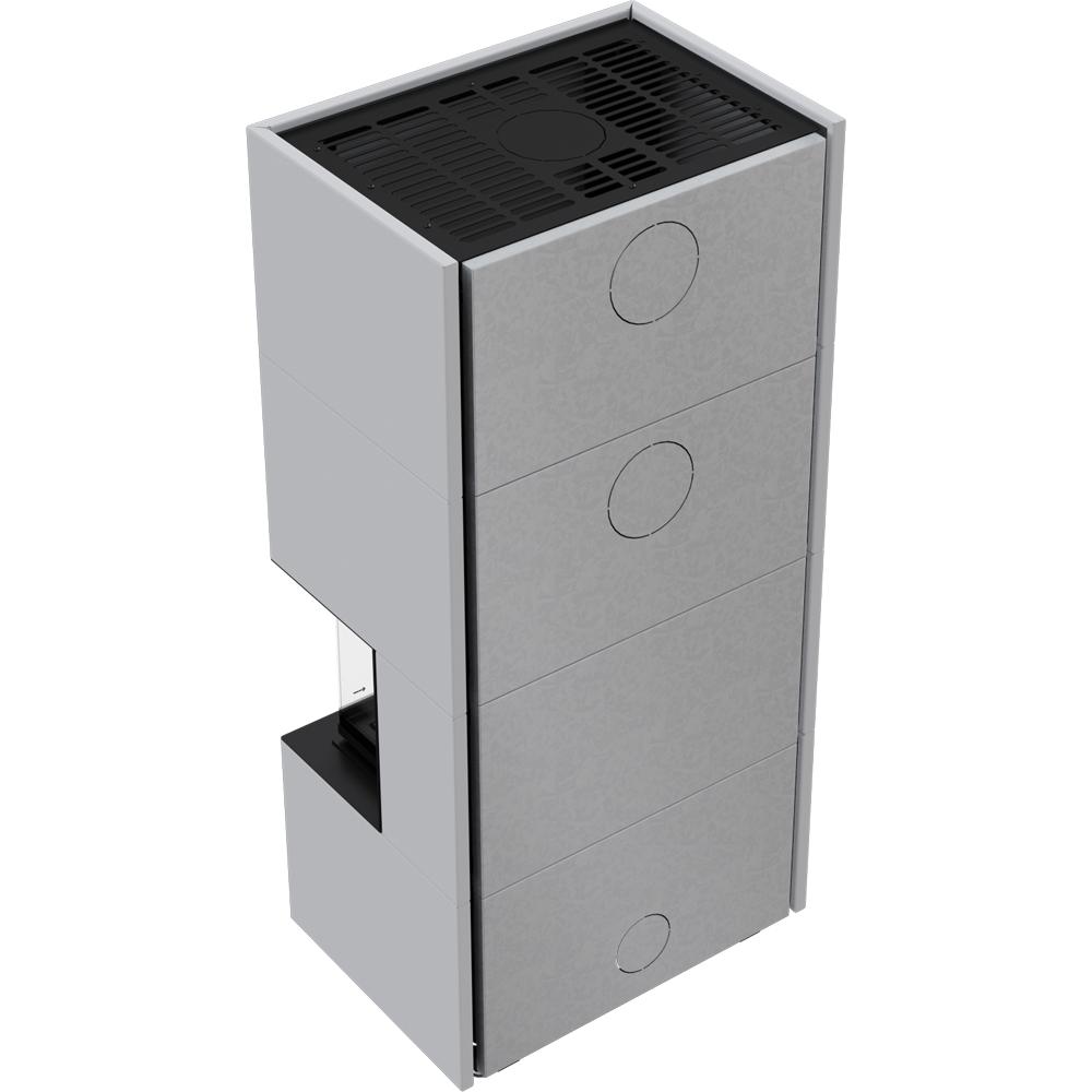 Модульный камин KRATKI NBC/EASY BOX 7 кВт Ø 160 стальной корпус Белый С закрывающимися дверцами