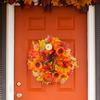 Pumpkin Wreath Sunflower Maple Leaf Decor Artificial Garland Seasonal Atmosphere Thanksgiving Harvest Festival Decor